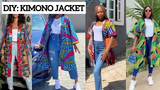 How to Cut and Sew a Simple Kimono Jacket| Beginners Friendly Tutorial.