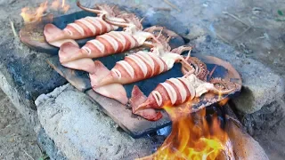 Survival Time: Cooking Squid on the Tiles For Food