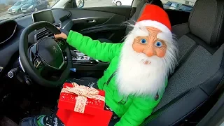 Santa Claus Surprises Parents with Christmas Presents | Santa driving in my car