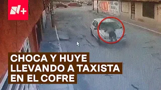 Repartidor de pan se llevó a taxista en el cofre por varias calles - N+