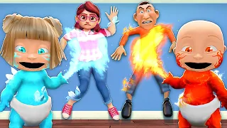 Baby & Girlfriend Use Elemental Powers On Parents!