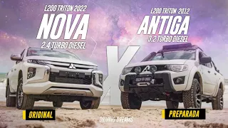 Nova L200 Triton HPE S 2022 Vs Triton 2012 Desafio nas dunas! Ela continua bruta no offroad? 225