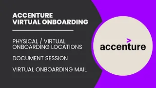 Accenture Virtual Onboarding update | Physical & virtual onboarding locations | Latest update