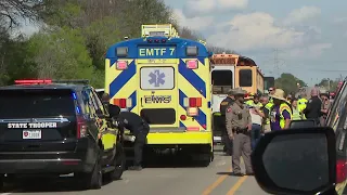 Texas school bus with over 40 pre-K students struck by cement truck, killing 2, authorities say