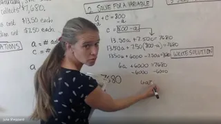 PreAlgebra 5 3 Solving Systems by Substitution