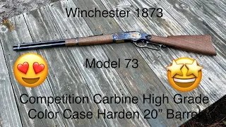 INITIAL SHOTS AND THOUGHTS OF THE WINCHESTER 1873 MODEL 73 COMPETITION CARBINE HIGH GRADE CCH 20" BB