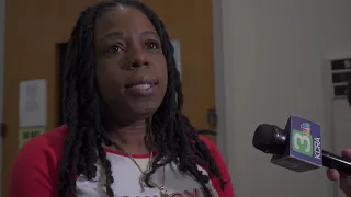 Nicole Clavo, mother of JJ Clavo, reacts to her son's killer's sentencing delay