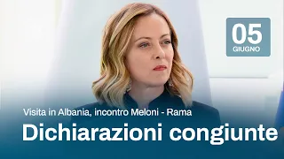 Visita in Albania, dichiarazioni congiunte Meloni - Rama (traduzione simultanea)