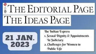 21st January 2023 | Gargi Classes The Indian Express Editorials & Idea Analysis | By R.K. Lata