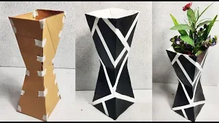 How to make flower vase - DIY Vase - DIY Cardboard Vase
