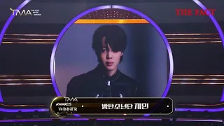 JIMIN for winning "Idol Plus Popularity Award" at the 2023 The Fact Music Awards #jimin #TMA2023