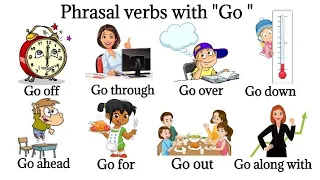15+ Phrasal verbs with "Go"| listen and practic vocabulary with pictures,#phrasalverbs.
