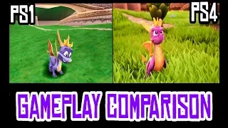 Spyro Reignited Side by Side Gameplay Comparison PS1 vs PS4(remastered) Spyro Graphics Comparison