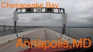 Crossing the Chesapeake Bay Bridge.