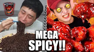 mukbangers eating spicy food LIKE A PRO