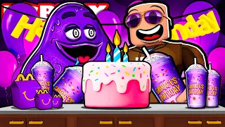 I went to Grimace's Birthday Party! | Roblox: Grimace Story