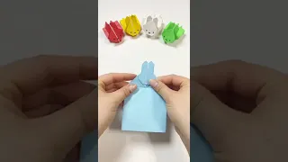 【700万回再生された】ぴょんぴょん跳ぶおりがみうさぎ How to make origami jumping rabbit.