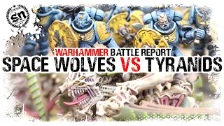 Space Wolves vs Tyranids - Warhammer 40,000 (Battle Report)