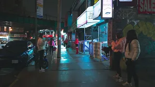 New York City : Queens Roosevelt AVE Night Walk [4K HDR]
