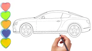 Bentley Continental GT|Easy Drawing|Fun Coloring