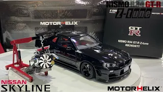 NISSAN SKYLINE NISMO GT-R R34 Z-tune Black By MOTORHELIX | Diecast UAE | FASHION CLUB LLC,DUBAI