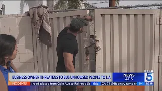 San Bernardino business owner threatens to bus homeless back to Los Angeles