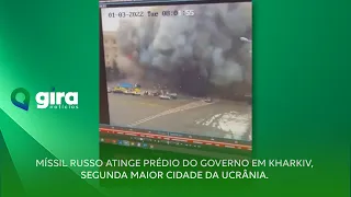 Míssil russo atinge prédio do governo em Kharkiv, na Ucrânia