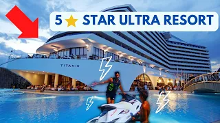 World's Biggest 5 Star SHIP Resort 🚢 4K -  Titanic In Turkey | Jetski Heaven! 😱 FITVLOG 3#