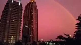 Double Rainbow with Lightning over Atlanta