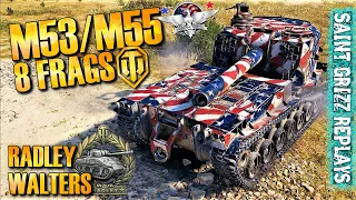 WoT M53/M55 Gameplay ♦ 8 Frags 5K Dmg ♦ SPG Arty Review
