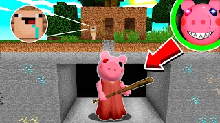 BEBE NOOB VS PIGGY GIGANTE DEBAJO DE SU CASA EN MINECRAFT TROLL ROLEPLAY