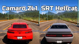 Forza Horizon 5: Chevrolet Camaro ZL1 vs Dodge Challenger SRT Hellcat - Drag Race