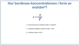 Kemiska beräkningar: Koncentration, substansmängd och volym