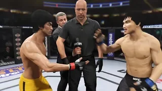 Bruce Lee vs. Tony Jaa (EA Sports UFC 2) - CPU vs. CPU - Crazy UFC 👊🤪