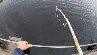 Рыбалка на паук подъемник на старом заброшенном мосту