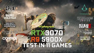 RTX 3070 + Ryzen 9 5900X Test in 11 Games 1080p