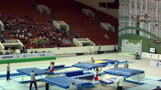 Portugal 1 (POR) M - 2018 Trampoline Worlds, St. Petersburg (RUS) - Qualification Synchro R2