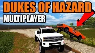 NEW DUKES OF HAZARD GAME (FS17) | RUNNING FROM THE COPS DOWN THE GRAVEL ROADS WITH GENERAL LEE