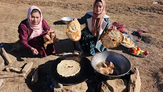 Cooking in nature Coldest and most distant village Afghanistan