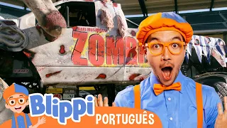 Blippi Dirige Monster Trucks no Monster Jam! | Blippi em Português | Veículos para Crianças