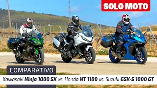 Kawasaki Ninja 1000 SX vs. Honda NT1100 vs. Suzuki GSX-S 1000 GT | Comparativo | Review en español