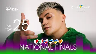 My Top 25 - National Selections | Eurovision 2024