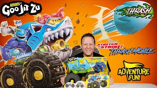 Heroes of Goo Jit Zu Stretch And Strike Thrash Mobile & Race Suit Thrash Adventure Fun Toy review!