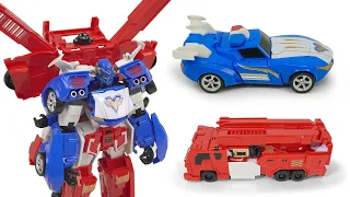 Glory Alliance Grand Prix Red FireTruck Blue Police Car 2IN1 Combo Transformation