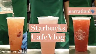 NARRATION: the strawberry açaí lemonade refresher is poppin | cafe vlog | Target Starbucks | ASMR