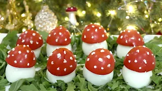 🍄🍄🍄  МУХОМОРЫ съедобные Закуска на НОВЫЙ ГОД Удивите гостей Просто дешево быстро вкусно