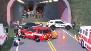 MASSIVE crash in the TUNNEL... HOSTAGE Standoff! Liberty County Roleplay (Roblox)