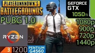 PlayerUnknown's Battlegrounds 1.0 - GTX 1050 ti - 1080p - 900p - 720p - 1440p - Pubg 1.0 - ryzen 3