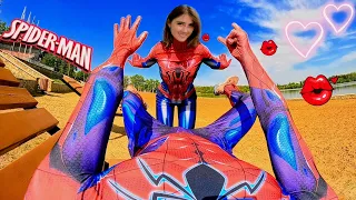 ALL STORIES SPIDER-MAN VS BEAUTIFUL FITNESS GIRL (Love Romantic ParkourPOV)