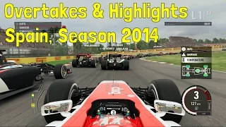 F1 2015 - Career Mode: Part 5 'Spain, Season 2014' (Overtakes & Highlights Compilation)